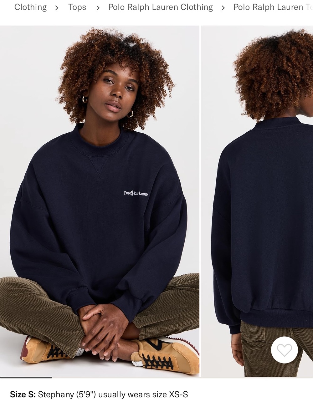Polo by Ralph Lauren Navy High Crewneck Sweatshirt
